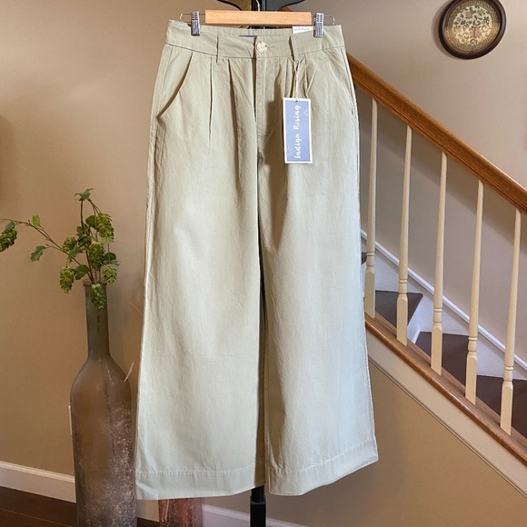 Indigo Rising Women's Tan Wide Leg High Waist Pleated Pants Size 9/29 - Picture 4 of 11